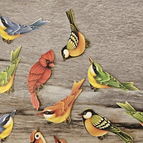 Lot Of 33 Decorative Paper Birds For Crafts Finch Cardinal Chickadee - Picture 3 of 9
